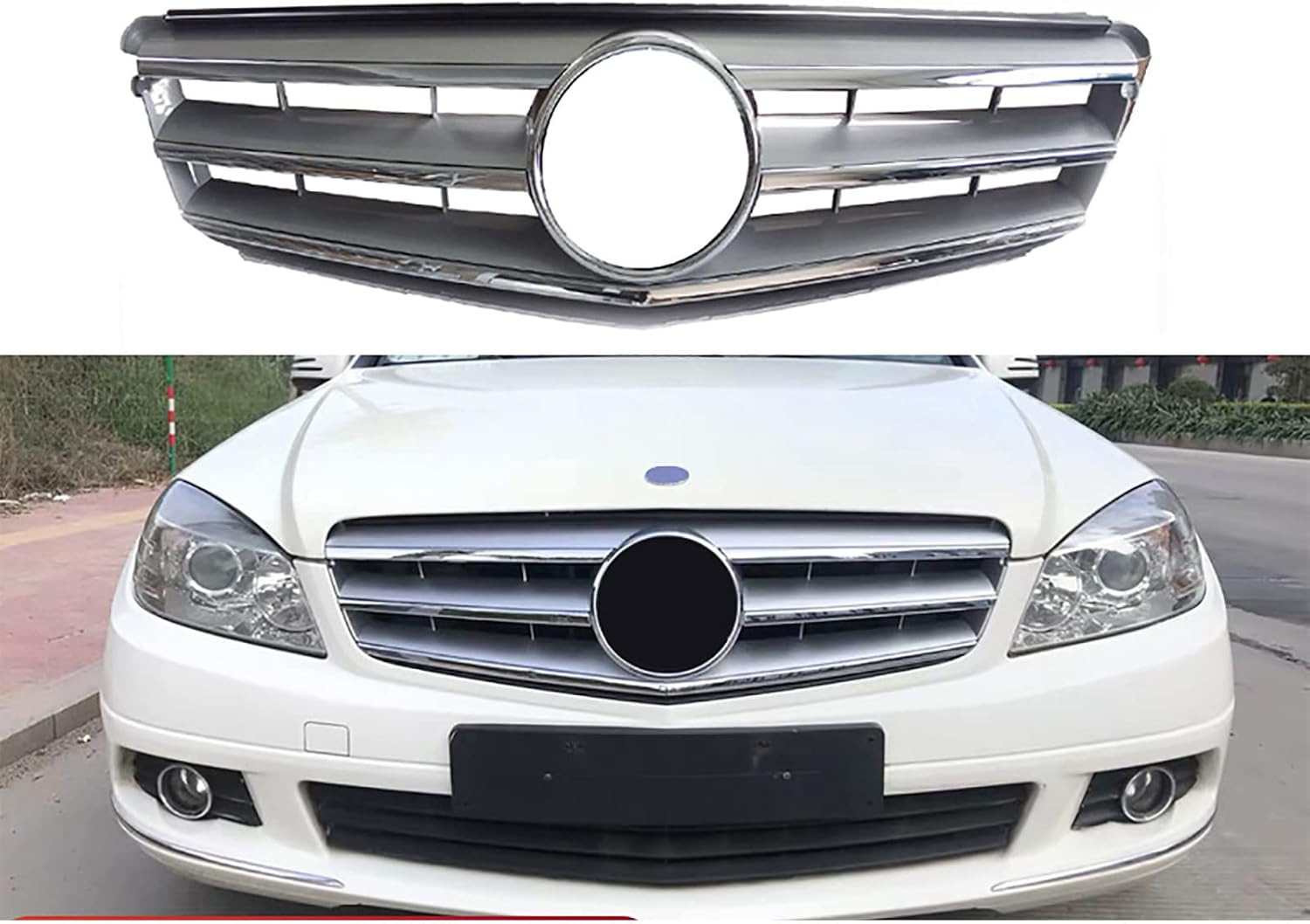 Restyling Frontale Mercedes W204 2007-2014 Griglia Sport Argento