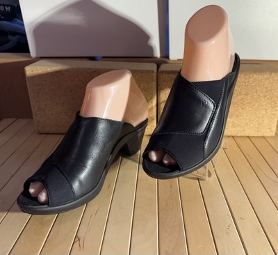 Romika Mokasetta Black/black Stretch Peep Toe Wedge Size 36 (5-5.5)