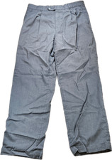 Vintage JOHN CLARENDON Pants Men's Grey 32x30 Pleated Wool Cuffed Made in USA