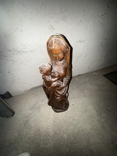 Handgeschnitzte Madonna Mutter Gottes Maria Skulptur Holz Handarbeit  1975
