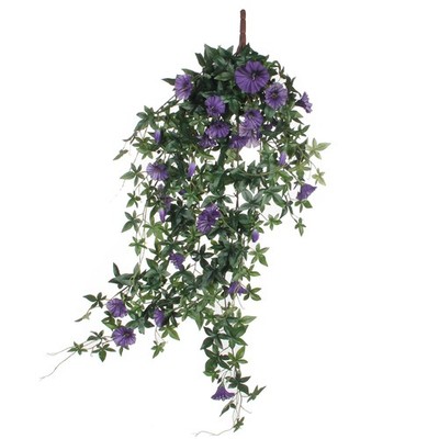Mica Decorations Petunie Kunstpflanze hängend - L15 x B20 x H80 cm - Dunkelviole