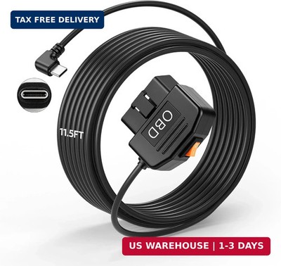 OBD2 Power Cable for Dash Cam OBD Hardwire Kit USB Type C with Parking Mode