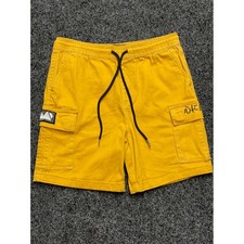 Brooklyn Cloth Mens Mustard Yellow Cargo Shorts 7 Inch Inseam Small Graphic