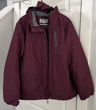 Camel Crown Men's Detachable Hood Fleece Lined Winter Coat BugondySize XXL