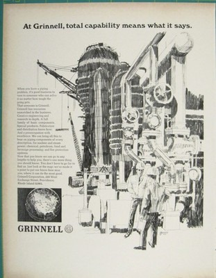 Print Ad Grinnell Industrial Piping Solutions Construction Engineering 1960s