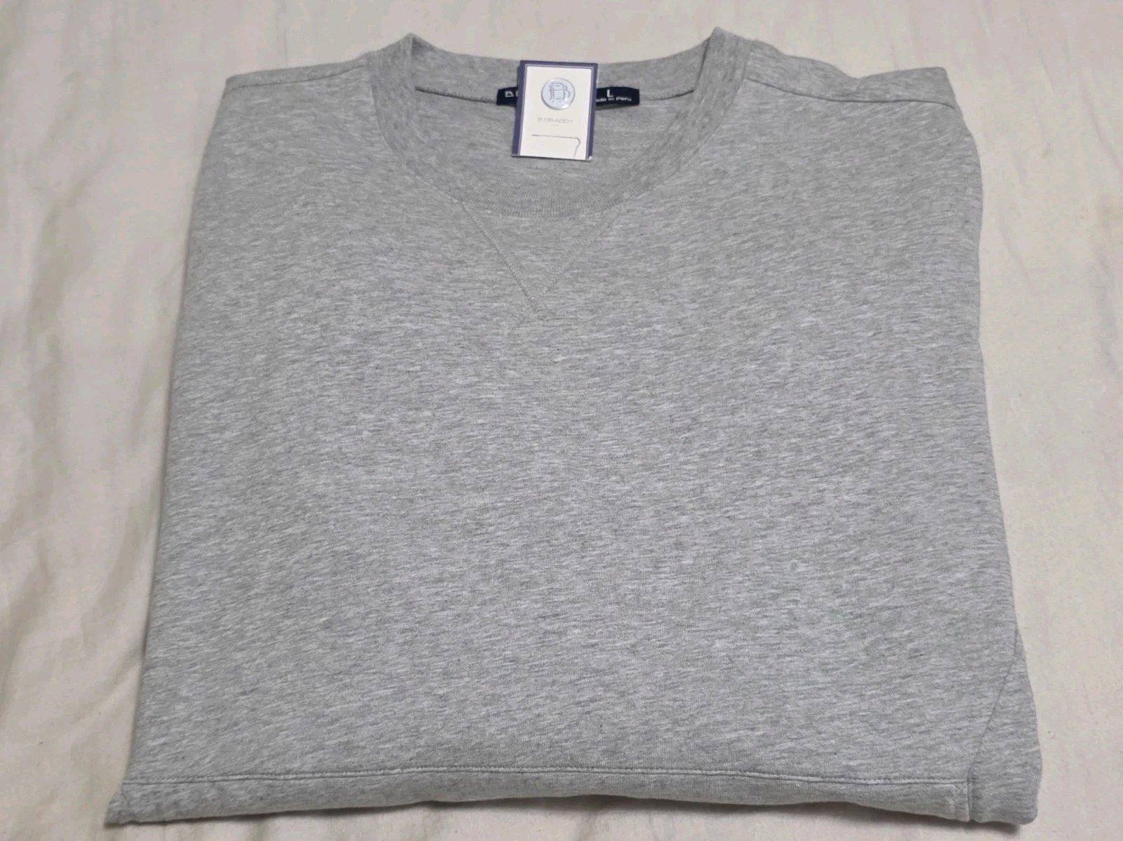 NEW B. Draddy Russ Crewneck Embroidered French Terry Pullover Sweatshirt Large  image 1
