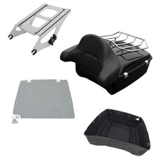 Motorcycle King Trunk with Backrest Luggage Rack Two-Up Mounting Rack
