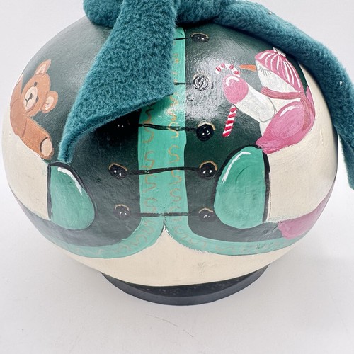 Hand Painted Snowman Large Gourd Christmas Folk Art 12” - Picture 3 of 6