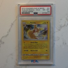 2019 Pokemom Sun & Moon Unified Minds Alolan Raichu 57/236 Holo PSA 8.5 on eBay