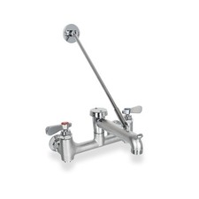 Wall Mount Mop Sink Faucet w/ Vacuum Breaker 8" Adj Center Brass