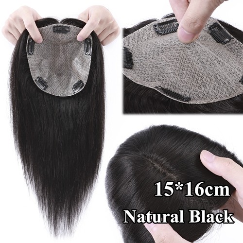 Topper 100% Human Hair Top Toupee Piece Clip in Hairpiece Indian Wig Women 6-20" - Picture 62 of 117
