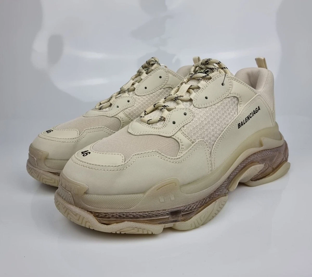 Giày Nam Balenciaga Allover Logo Triple S Beige 536737W2FA19710 LUXITY #42 Giày Nam Balenciaga Allover Logo Triple S Beige 536737W2FA19710 LUXITY