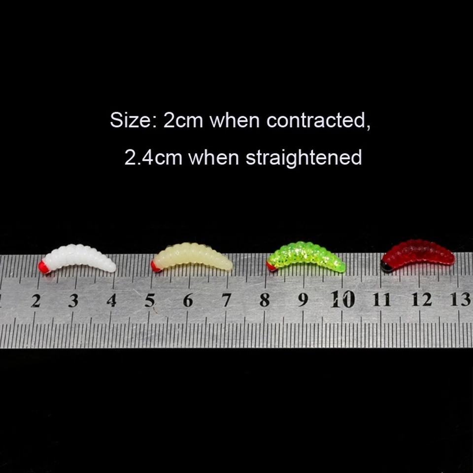 100 Stück Weich Rot Angeln Köder Wurm Ködern Crankbaits Haken Baits Würmer - Bild 3 von 4