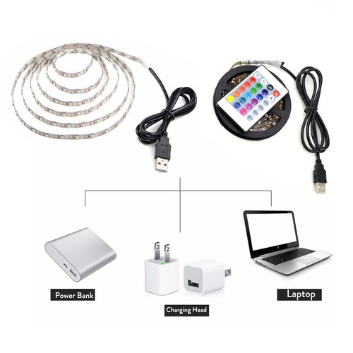 5V Waterproof USB RGB LED Strip 1M 2M 3M Light TV Back Lights Bar Lighting SS501 - Picture 3 of 12