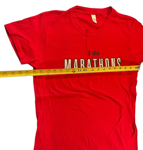Womens XL " I Do Marathons" Short Sleeve Shirt - Funny Movie Lover - Picture 3 of 4
