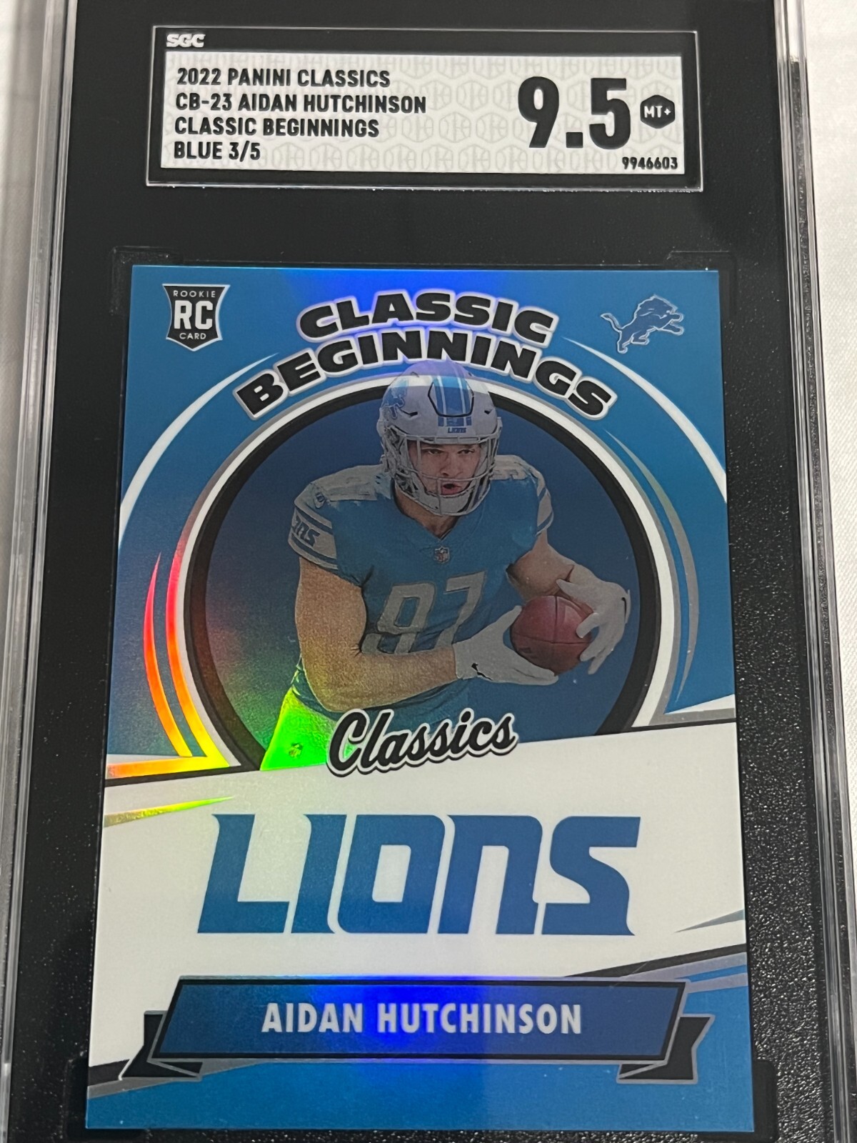 Aidan Hutchinson Panini Classics Classic Beginnings #CB23 Signature-Blue