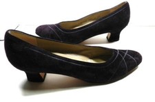 SALVATORE FERRAGAMO ITALY Women's DRESS SHOES sz-7 AA Dark Brown LEATHER/SUEDE