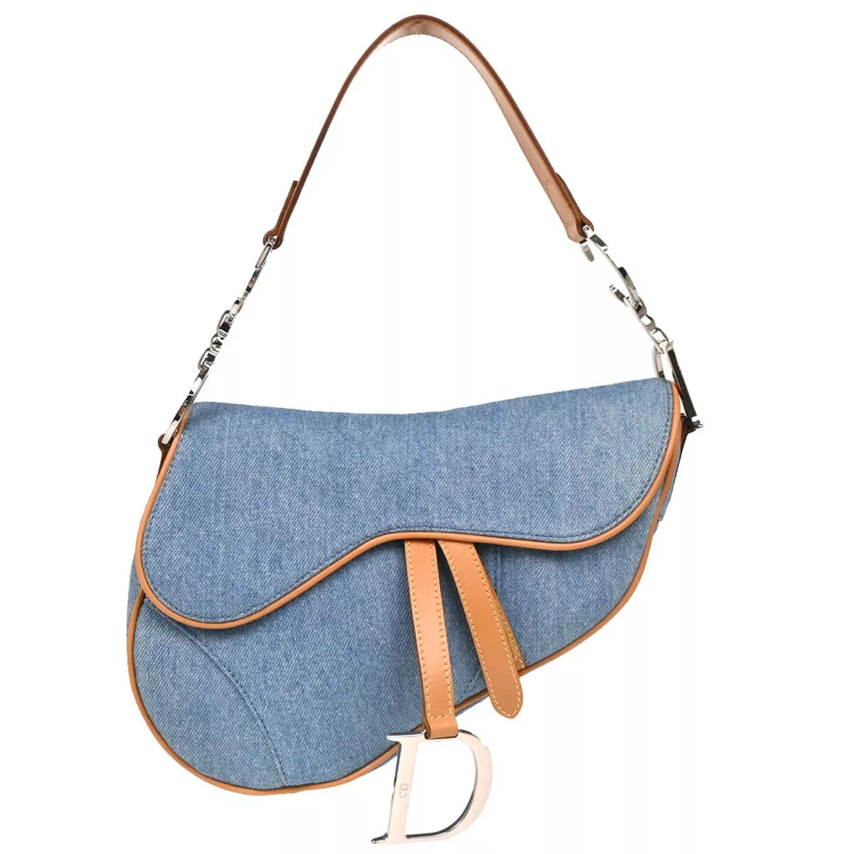 Sac à main Christian Dior bleu clair denim selle RU0052 125675