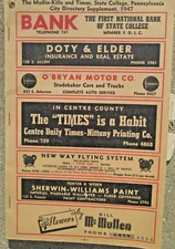 1947 State College Pa. Pennsylvania City Directory SSPB Local Ads!