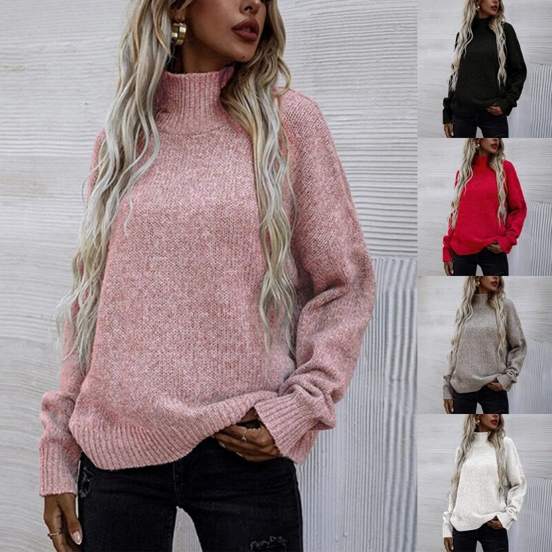 Ladies Jumper Tops Winter Warm Sweater Women Chic Loose Long Sleeve  Pullover | eBay