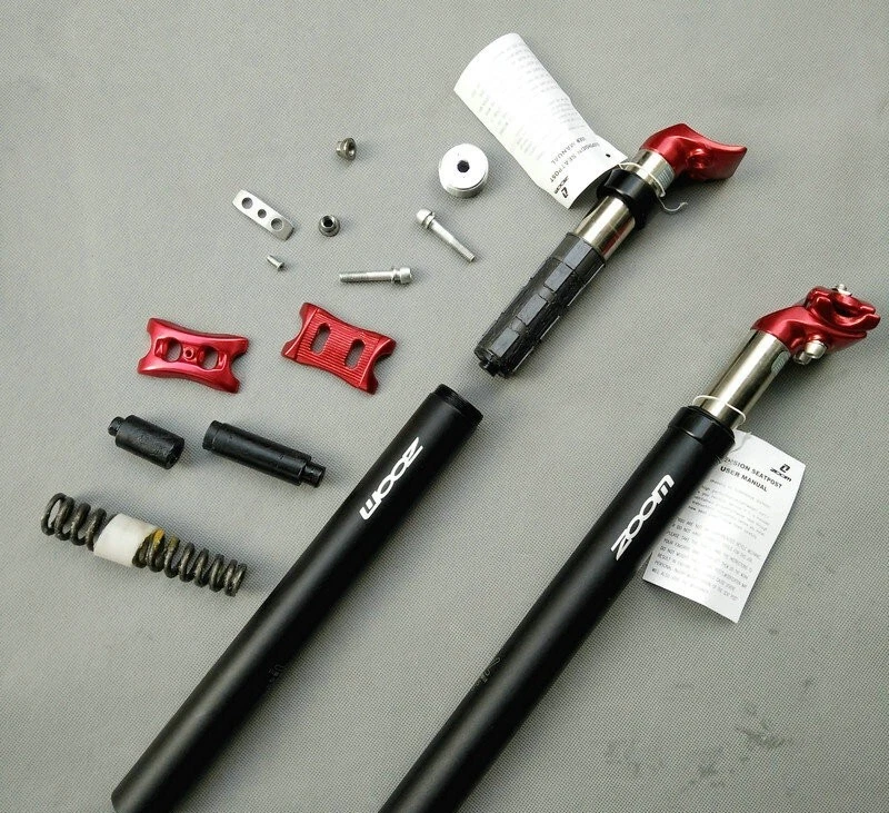 ZOOM Aluminum MTB Bike Seat post Travel 50mm Suspension Seatpost 31.6mm Red - Image 2 of 4