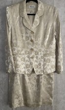 VTG Blushe BY SPIEGEL Mother of Bride Cream Tones Roses Skirt Suit Set S10 Missy