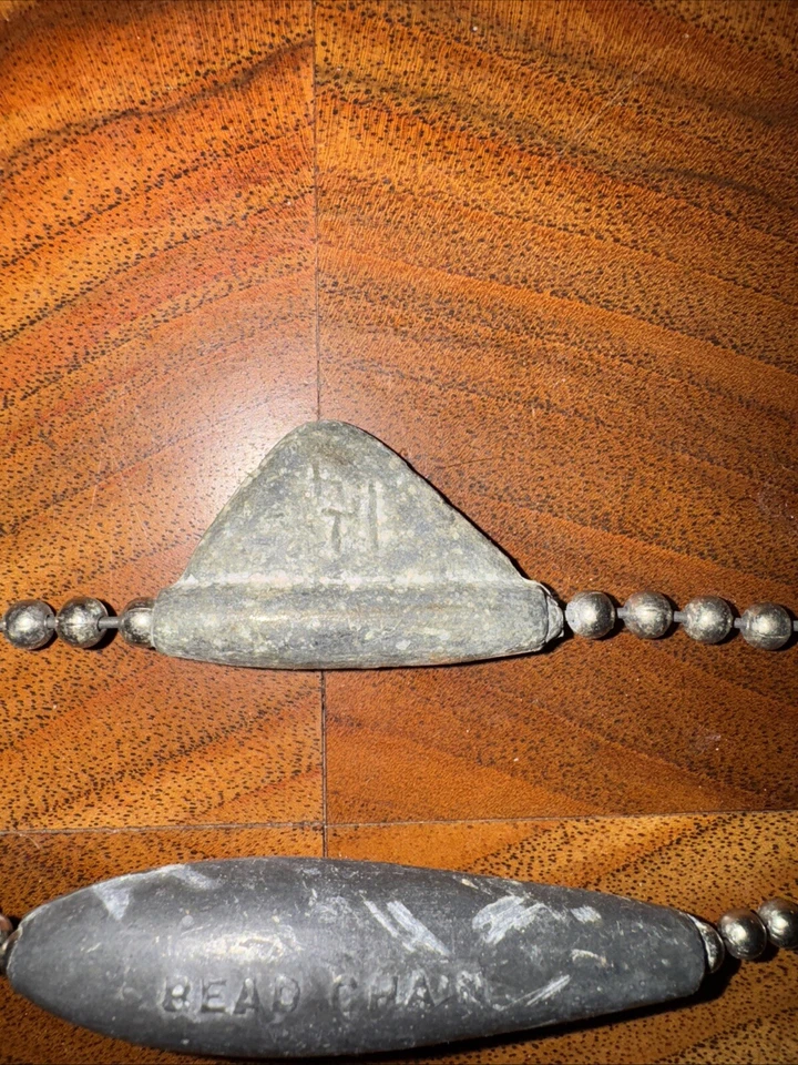 Aparejos de pesca vintage con cadena de cuentas 1 1/4 y 3 OZ Foto 2 de 4