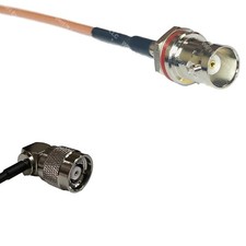 RG316 BNC FEMALE SM BULKHEAD to RP-TNC Male Angle RF Cable Rapid-SHIP LOT
