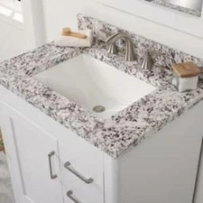 31 in. W x 22 in. D Cultured Marble White Rectangular Single Sink Vanity Top in