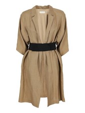 Dries Van Noten Linen Glittered Trench. Size S