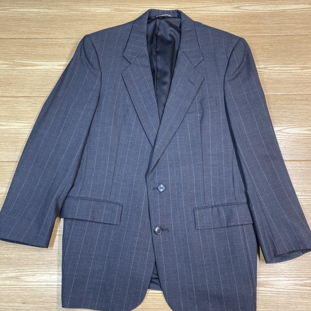 Chaqueta Para Hombre Dior Traje De Lana A Rayas Abrigo Con Dos Botones | eBay