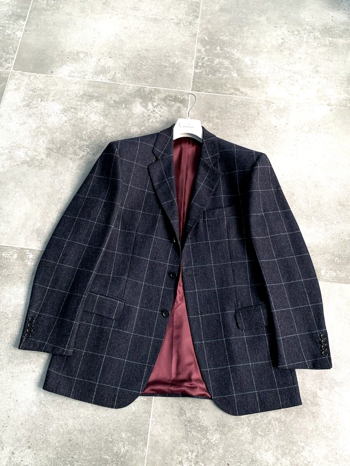 RARO Para hombres MULBERRY Blazer Deportivo Chaqueta de Lana a Cuadros Abrigo Formal EU 50 UK 40 Cuadros Foto 4 de 4