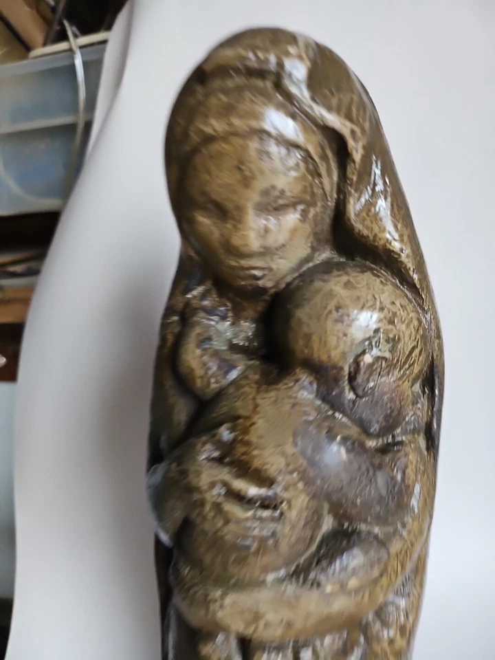 Museum Pieces Inc Madre Niño Escultura Arte Asiático Indio Africano Virgen De Colección 14 Foto 2 de 4