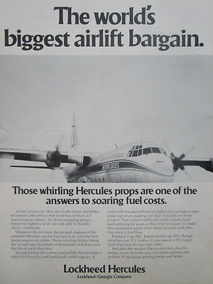 9/1977 PUB LOCKHEED L-100-30 HERCULES AIRLIFTER GELD KRAFTSTOFFSPARER ORIGINAL ANZEIGE