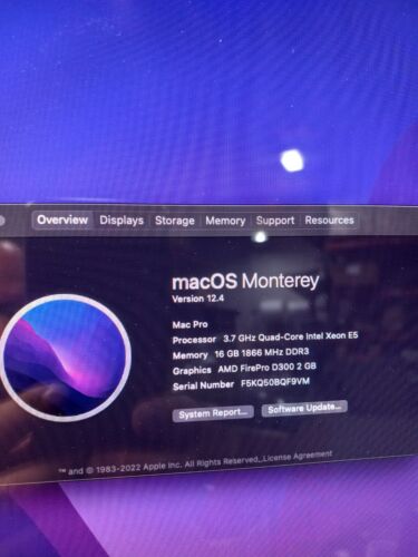 Apple MAC Pro A1481 Late 2013 Xeon Quad-Core 3.7GHz 16GB 500GB FirePro D300 - Picture 2 of 6