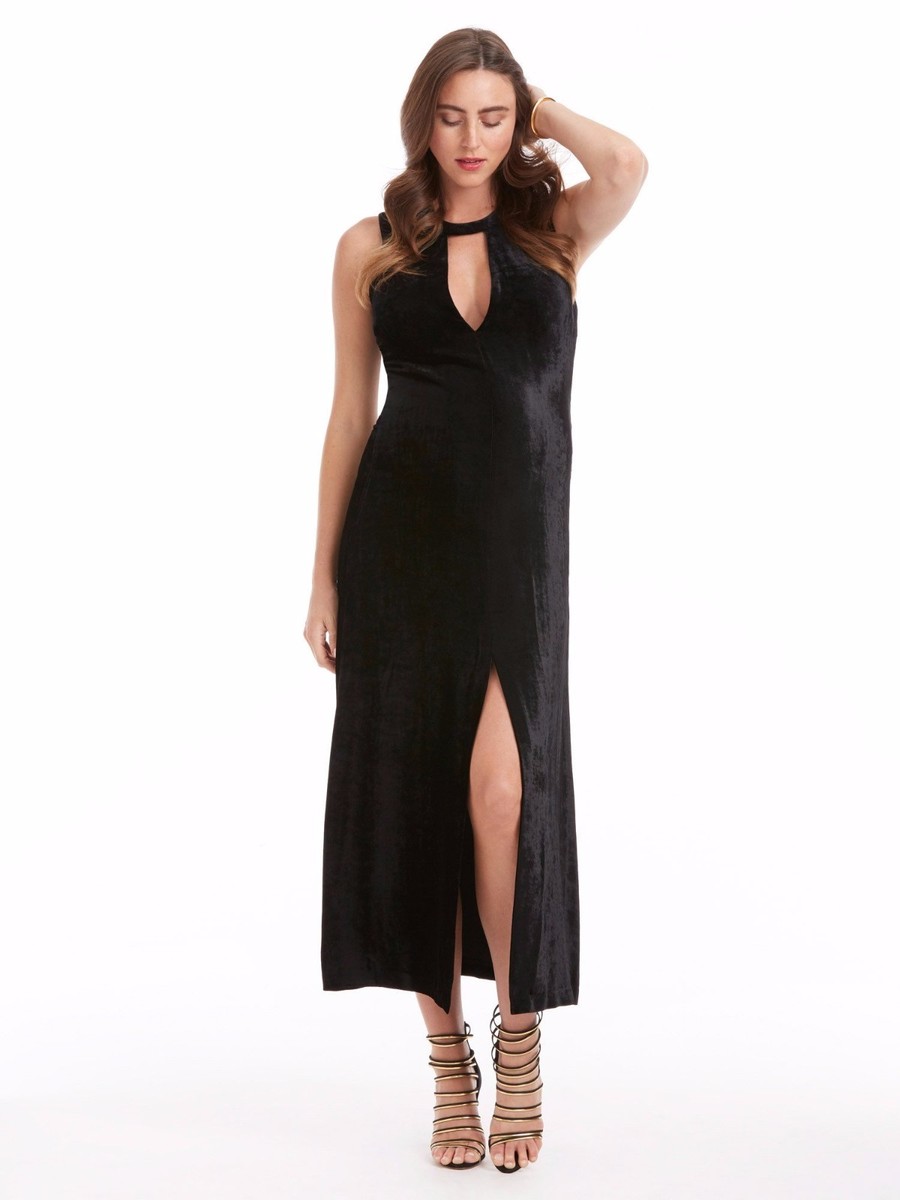 anya maxi dress black Anya Tiered Maxi Dress - Black
