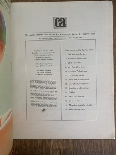 Communication Arts Magazine - 1964 - Sept/Oct - Peter Max - Imagen 3 de 22