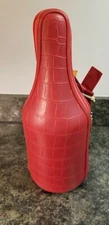 NWT CaddyO Insulated Wine Tote / Carrier Red Alligator w/ Corkscrew Tool