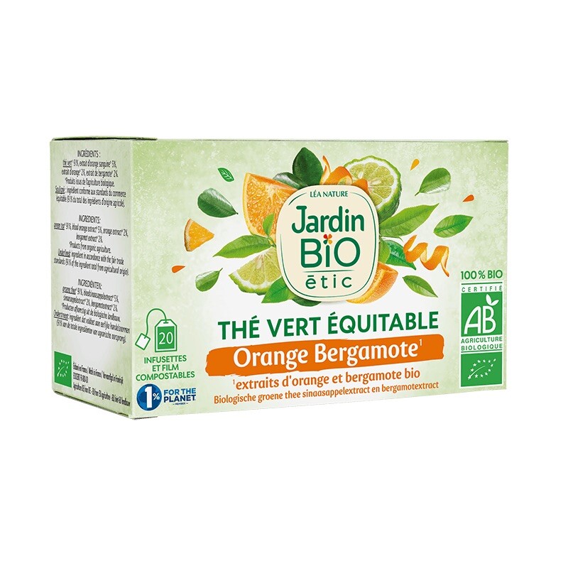 Thé vert orange bergamote Jardin Bio pour vos pauses d'après-midi