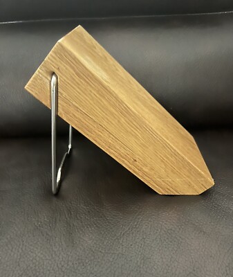 Cutco Knife Block Space Saver Slots Wood Honey Oak Stand Fast