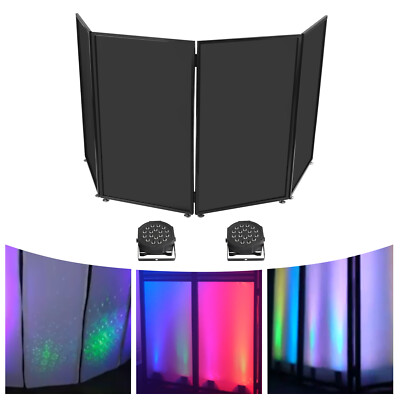 Portable DJ Event Facade Black/White Scrim Frame Booth Par Lights w/ Travel Bag