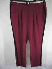 MYNT 1792 Women's Pull On Casual Pants 100% Polyester - Size 24W - Burgundy
