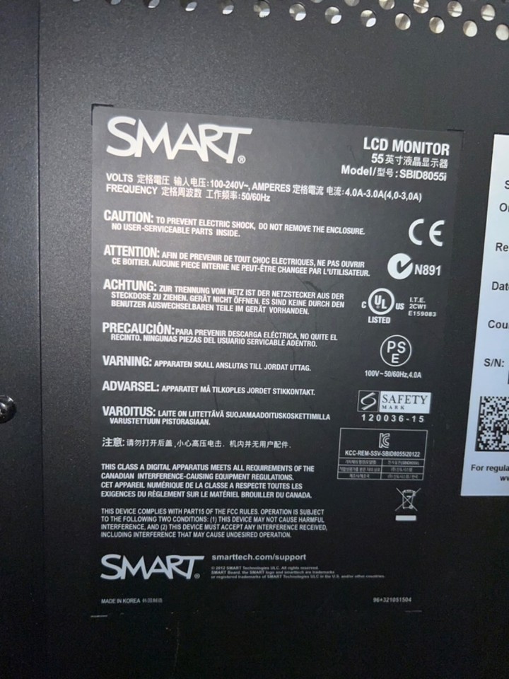 Smart Board 8055i DViT Interactive Mobile Smartboard Conference Room