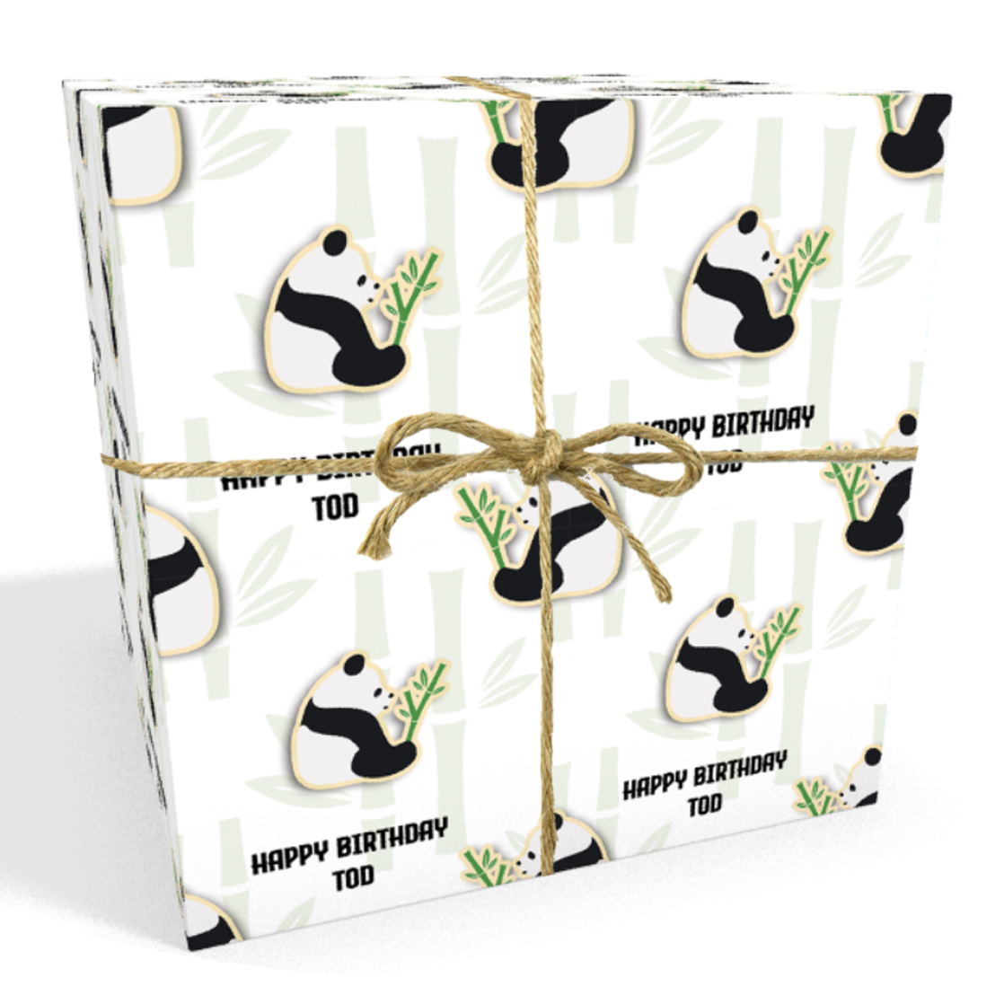 PANDA Personalised BIRTHDAY Wrapping Paper GIFT WRAP