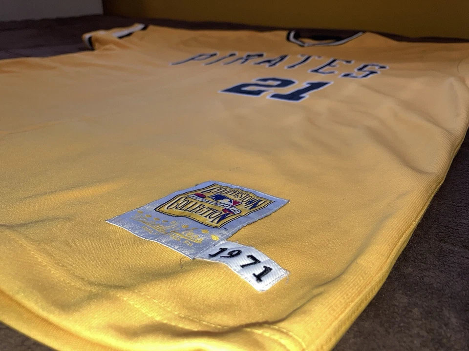 Camiseta Roberto Clemente #21 Piratas 1971 4XL Mitchell & Ness de colección cosida MLB Foto 4 de 4
