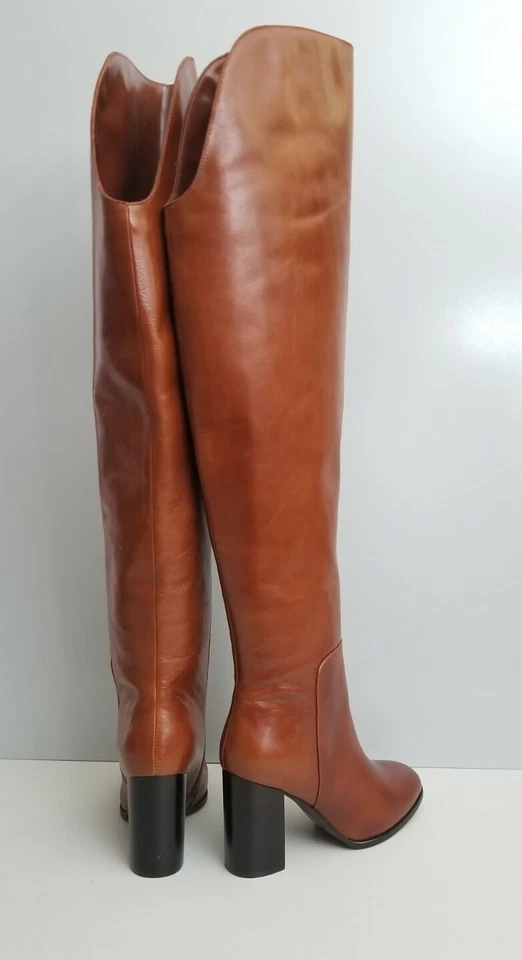 Jeffrey Campbell Ollie Botas Sobre la Rodilla Cuero Coñac Mujer Talla 6 Nuevas Foto 3 de 4