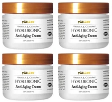Lot of 4 Anti-Wrinkle Cream with Collagen, Hyaluronic Acid, Vitamin A,C,E 8 oz