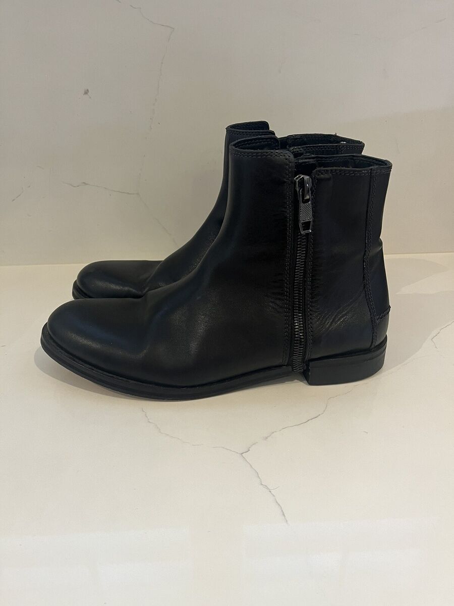 Diesel D-zipphim Men's Black Leather Chelsea Boot- Size 45 Diesel D-zipphim Men's Black Leather Chelsea Boot- Size 45