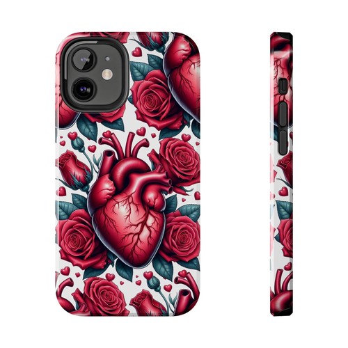 Anatomical Heart and Roses Cell Phone Case – Impact-Resistant TPU Lining, Glossy - Picture 58 of 108