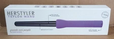 Herstyler Grand Curl Purple Ceramic Heat  Teflon Wand 18/25mm Barrel Dual Volt